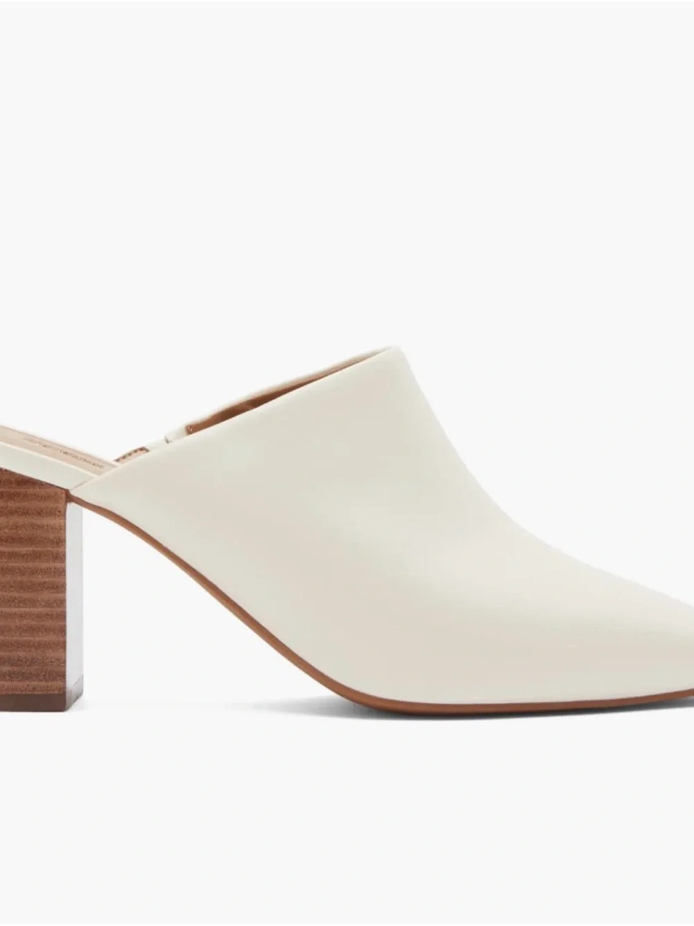 Abound Cream Leather Block Heel Mule - Picture 3 of 4